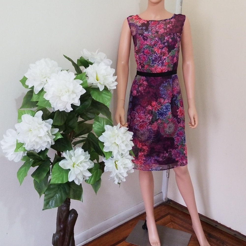 Andrianna Papell Floral Dress sz 14